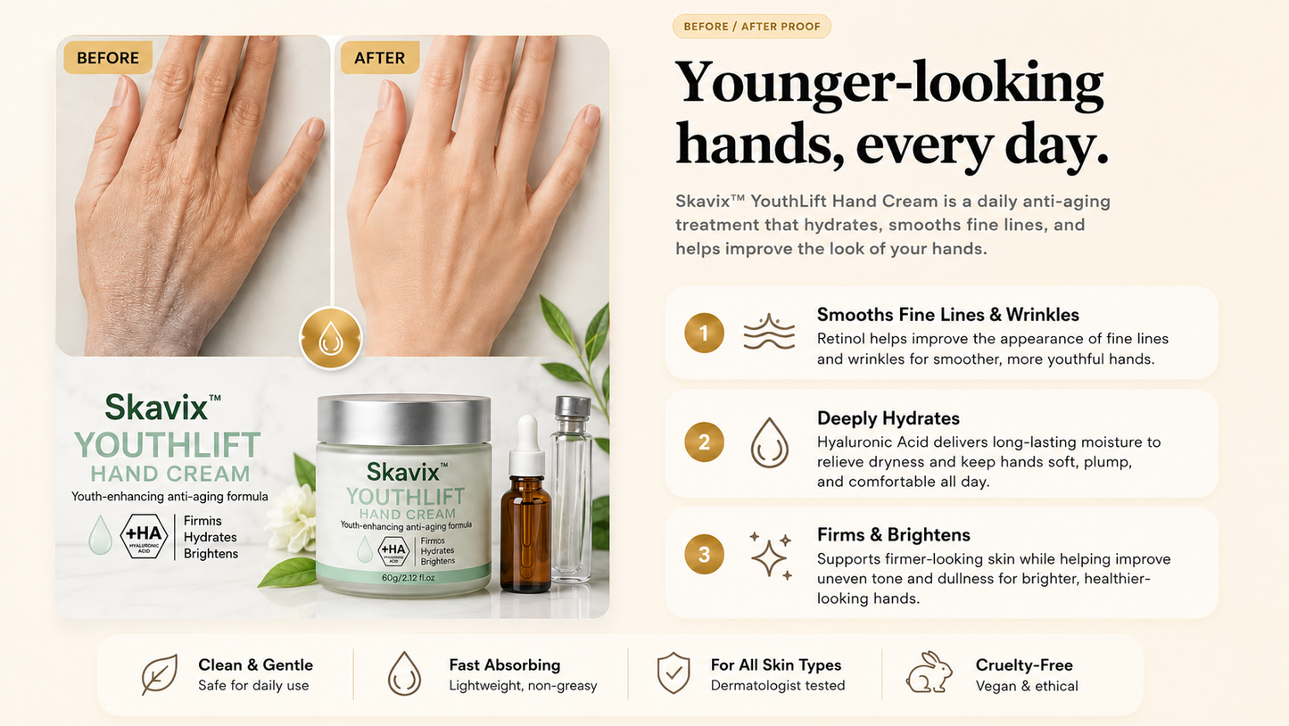 🏆 LIMITED-TIME 30% OFF! ✨Skavix™ YouthLift Retinol Hand Cream