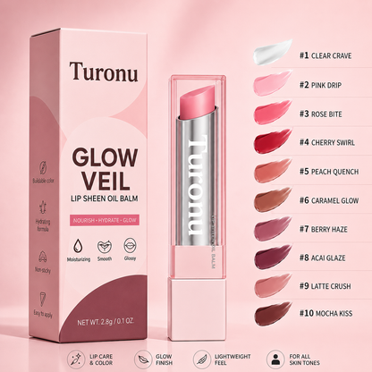 🔥Last Day Buy 1 Get 1 Free Turonu GLOW VEIL LIP SHEEN OIL BALM
