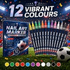 ⚽ 12-Color Football Nail Art Pens 🎨 Fast-Dry DIY Match Day Nails 🏆 Fan Party Essential