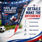 ⚽ 12-Color Football Nail Art Pens 🎨 Fast-Dry DIY Match Day Nails 🏆 Fan Party Essential