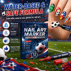 ⚽ 12-Color Football Nail Art Pens 🎨 Fast-Dry DIY Match Day Nails 🏆 Fan Party Essential