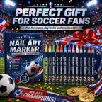 ⚽ 12-Color Football Nail Art Pens 🎨 Fast-Dry DIY Match Day Nails 🏆 Fan Party Essential