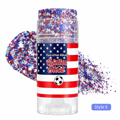🔥🔥July 4th Independence Day celebration: body, face, hair, and sparkling star makeup sticks.