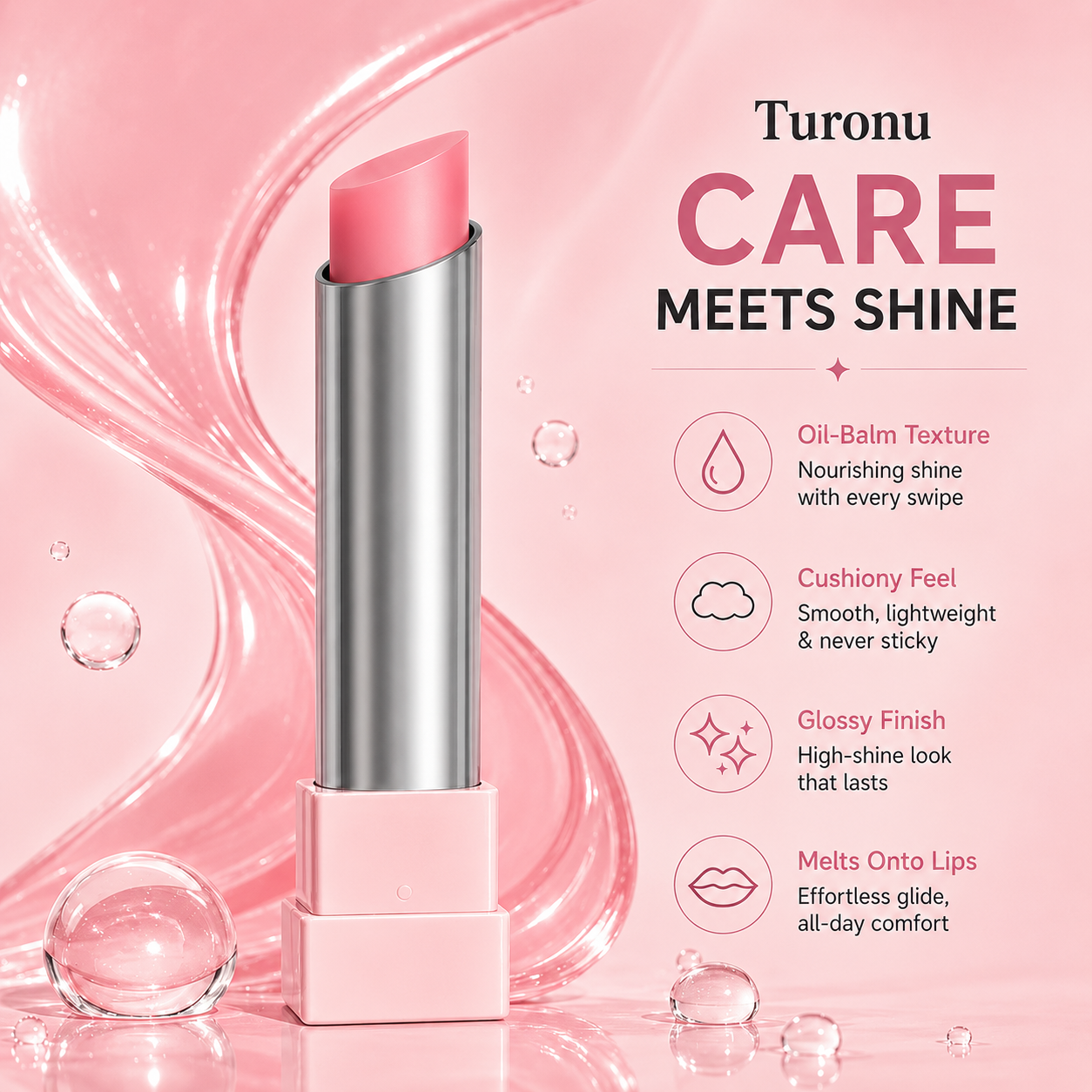 🔥Last Day Buy 1 Get 1 Free Turonu GLOW VEIL LIP SHEEN OIL BALM