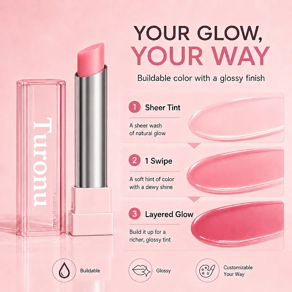 🔥Last Day Buy 1 Get 1 Free Turonu GLOW VEIL LIP SHEEN OIL BALM